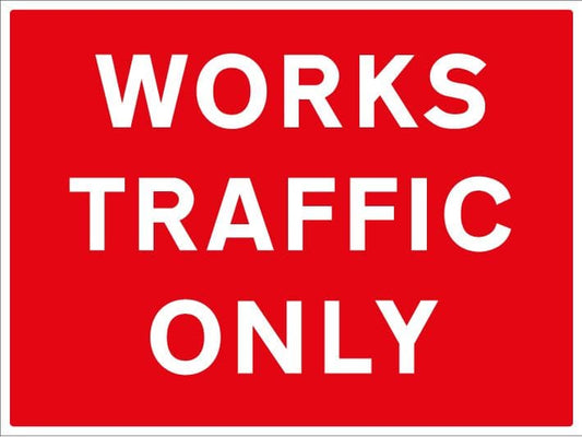 17666Q Works traffic only Rigid Plastic (600x450mm) Safety Sign