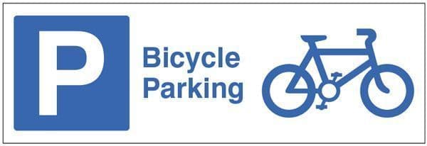 17695M Cycles may be left here free of charge at owners risk Safety Sign