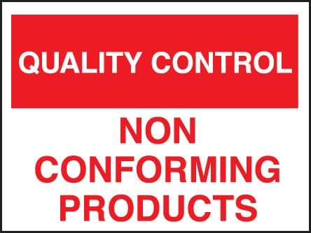17817K Quality control non-conforming products Rigid Plastic (400x300mm) Safety Sign