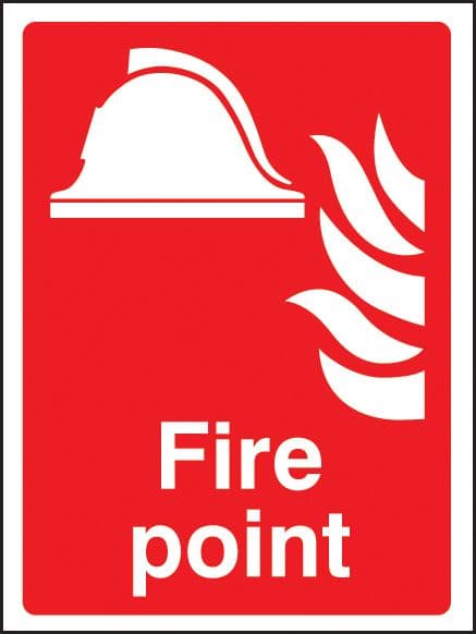 21014H Fire point Self Adhesive Vinyl (300x250mm) Safety Sign