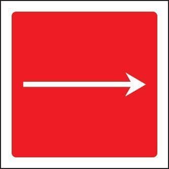21021C Fire Arrow - straight -  Self Adhesive Vinyl (150x150mm) Safety Sign