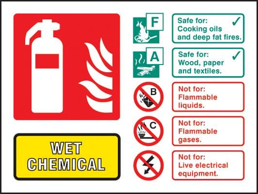 21236D Wet chemical extinguisher identification Self Adhesive Vinyl (100x150mm) Safety Sign