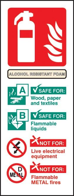 21244S Alcohol resistant foam identification Self Adhesive Vinyl (75x200mm) Safety Sign