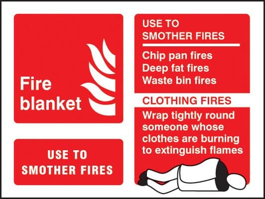 21246D Fire blanket identification Self Adhesive Vinyl (100x150mm) Safety Sign