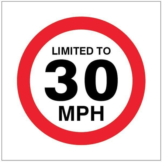 21817F Limited to 30mph Safety Sign
