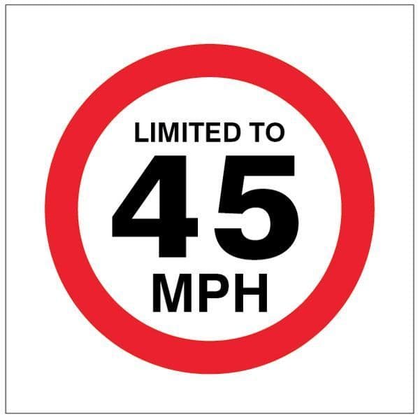 21819F Limited to 45mph Safety Sign