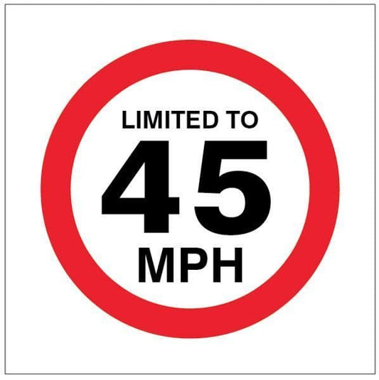 21819F Limited to 45mph Safety Sign