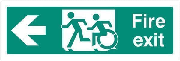 22162L Disabled fire exit arrow left - inclusive design Safety Sign