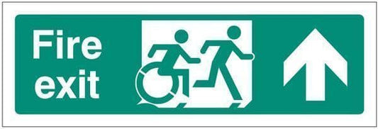 22164G Disabled fire exit arrow up - inclusive design Safety Sign