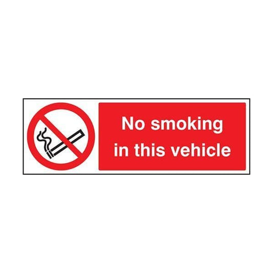 23008A No smoking in the vehicle sign - Self Adhesive Vinyl (100x75mm)