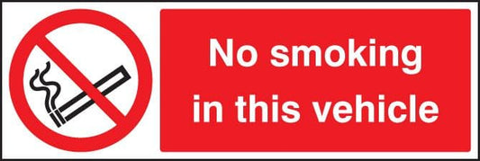23008G No smoking in the vehicle Self Adhesive Vinyl (300x100mm) Safety Sign
