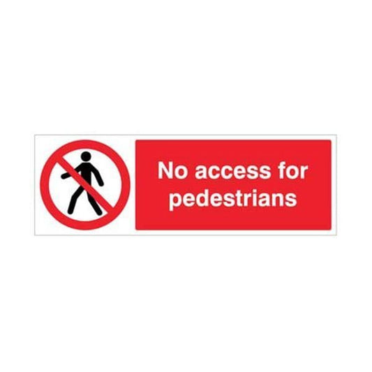 23208G No access for pedestrians sign - Self Adhesive Vinyl (300x100mm)