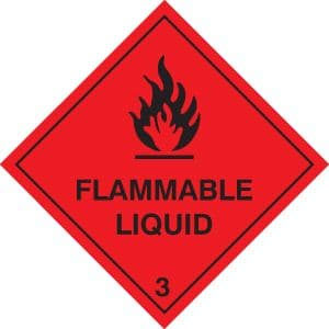 24433U Flammable liquid Self Adhesive Vinyl (100x100mm) Safety Sign