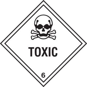 24476F Toxic Self Adhesive Vinyl (200x200mm) Safety Sign