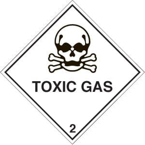 24508F Toxic gas diamond Self Adhesive Vinyl (200x200mm) Safety Sign