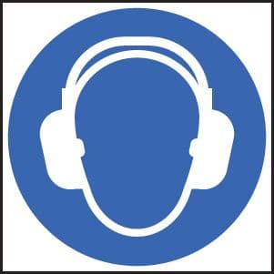 25014F Ear protection symbol Self Adhesive Vinyl (200x200mm) Safety Sign