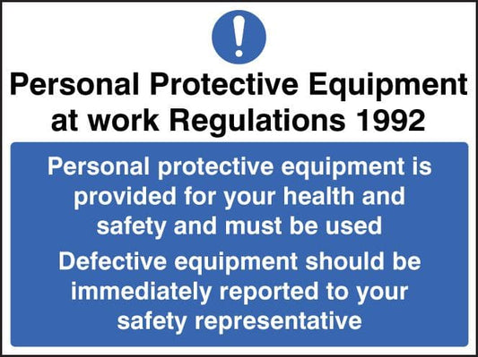 25210E PPE provided Self Adhesive Vinyl (200x150mm) Safety Sign