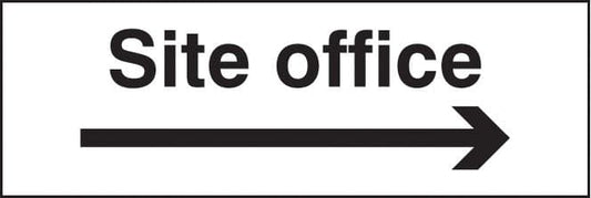 26410G Site office arrow right Self Adhesive Vinyl (300x100mm) Safety Sign