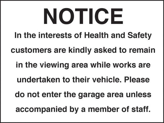 26518H Notice in the interest of health Self Adhesive Vinyl (300x250mm) Safety Sign