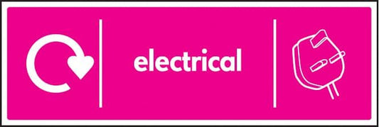 26661G WRAP Recycling Sign - Electrical Self Adhesive Vinyl (300x100mm) Safety Sign