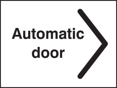 27072A Automatic door > Self Adhesive Vinyl (100x75mm) Safety Sign
