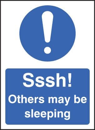 27621A Sssh others may be sleeping Self Adhesive Vinyl (100x75mm) Safety Sign