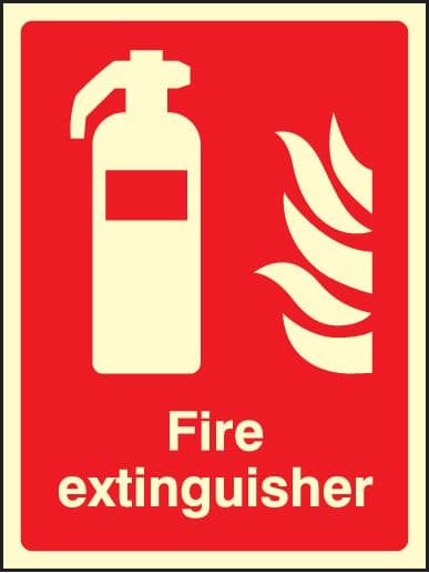 31013E Fire extinguisher Photoluminescent Rigid (200x150mm) Safety Sign
