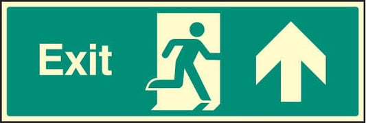 32015G Exit - straight on Photoluminescent Rigid (300x100mm) Safety Sign