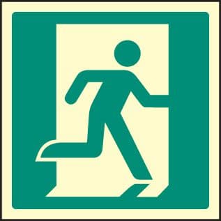 32040C Running man - right Photoluminescent Rigid (150x150mm) Safety Sign