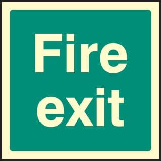 32041F Fire exit Photoluminescent Rigid (200x200mm) Safety Sign