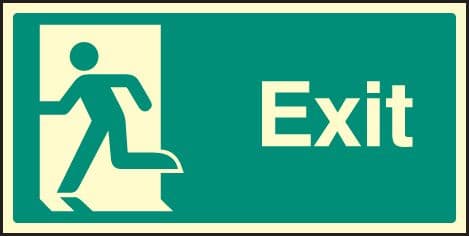 32057J Final exit - left Photoluminescent Rigid (400x200mm) Safety Sign