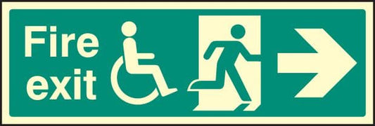 32089L Disabled fire exit ---> Photoluminescent Rigid (450x150mm) Safety Sign