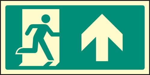 32150X Arrow ahead intermediate marker Photoluminescent Rigid (200x100mm) Safety Sign