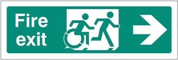 32163L Disabled fire exit arrow right - inclusive design Safety Sign