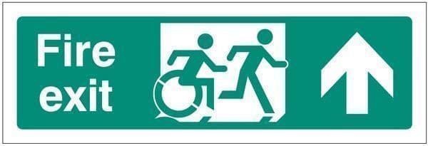 32164G Disabled fire exit arrow up - inclusive design Safety Sign