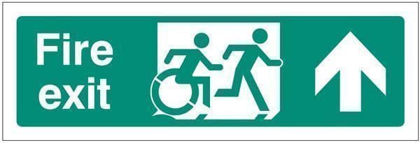 32164L Disabled fire exit arrow up - inclusive design Safety Sign
