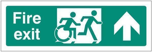 32164L Disabled fire exit arrow up - inclusive design Safety Sign