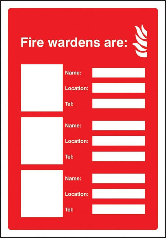 51053 Your fire wardens are (3 names, numbers and locations) adapt-a-sign 215x310mm  (215 x 310mm)