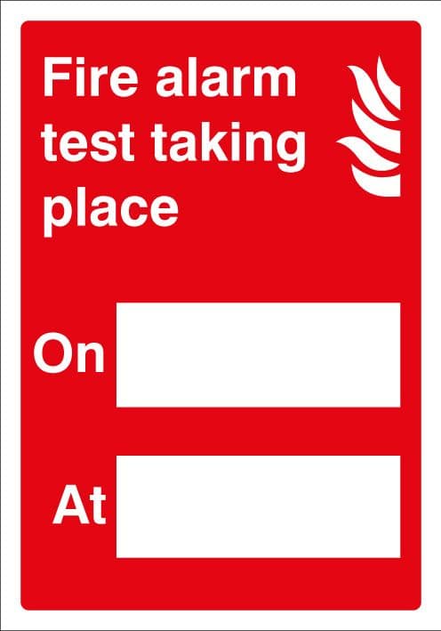51059 Fire alarm test adapt-a-sign 215x310mm  (215x310mm) Safety Sign