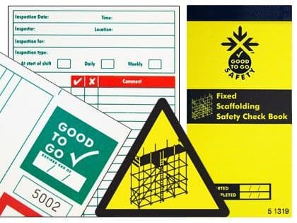 51319 Good to go safety fixed scaffold check book  (H210xW100xD5mm) Safety Sign