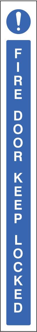 51643 Fire door keep locked - door edge  (45x400mm) Safety Sign