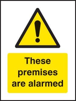 51702 These premises are alarmed - 75x100mm sav on face  (75x100mm) Safety Sign