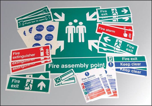 51724 Fire safety signs kit - rigid value pack (save 20%) Safety Sign