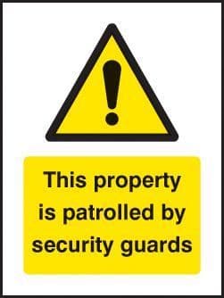 51730 This property is patrolled by security guards 75x100mm sav on face - Miscellaneous (75x100mm)