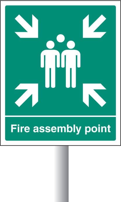52113 Fire assembly point aluminium c/w channel 450x600mm  (450x600mm) Safety Sign