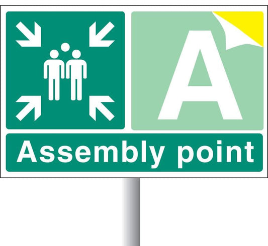 52114 Special Assembly point aluminium c/w channel 600x400mm  (600x400mm) Safety Sign