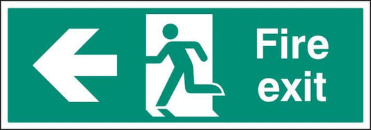 52128 Fire exit left single sided 1200x400mm 5mm rigid  (1200x400mm) Safety Sign