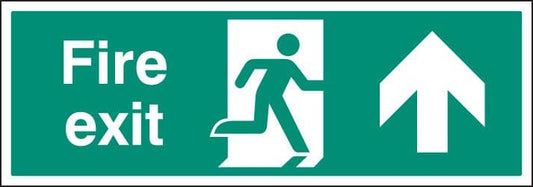 52129 Fire exit up single sided 1200x400mm 5mm rigid  (1200x400mm) Safety Sign