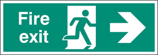 52138 Fire exit right single sided 1200x400mm 5mm rigid  (1200x400mm) Safety Sign