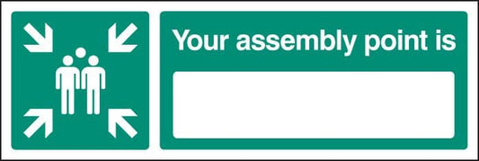 52159 Your assembly point is 450x150mm rigid plastic  (450x150mm) Safety Sign